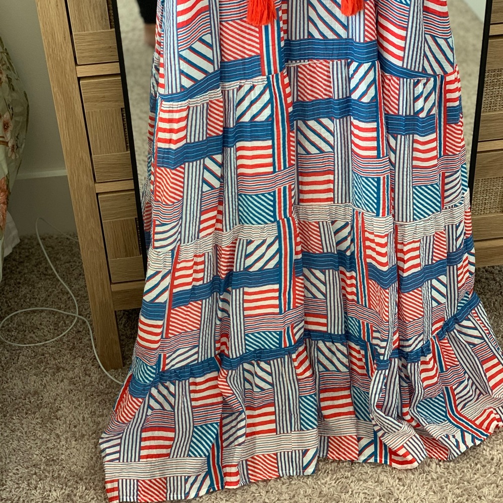 THML Red and Blue Geometric Maxi Dress - Picture 2 of 5